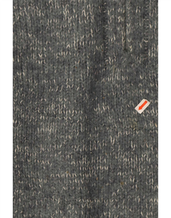 Marks & Spencer Herre Blue Harbor Zip Neck Jumper Sweater XL Grå Flecked