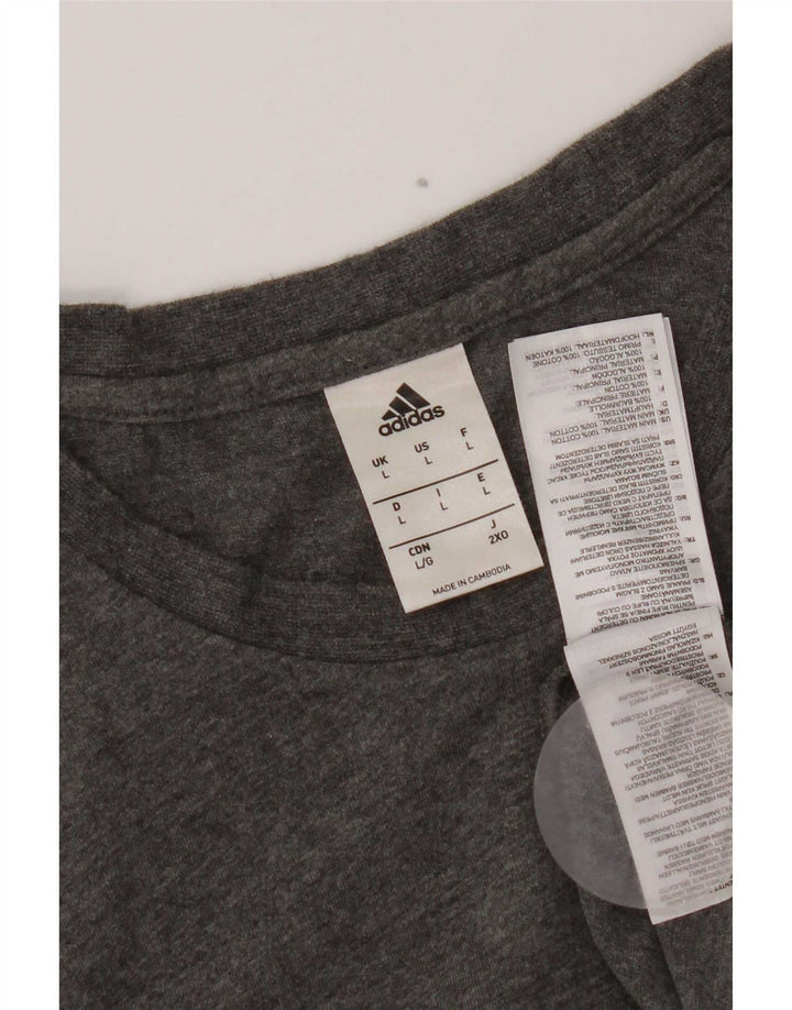 Adidas Herre T-Shirt Top Stor Grå Bomuld