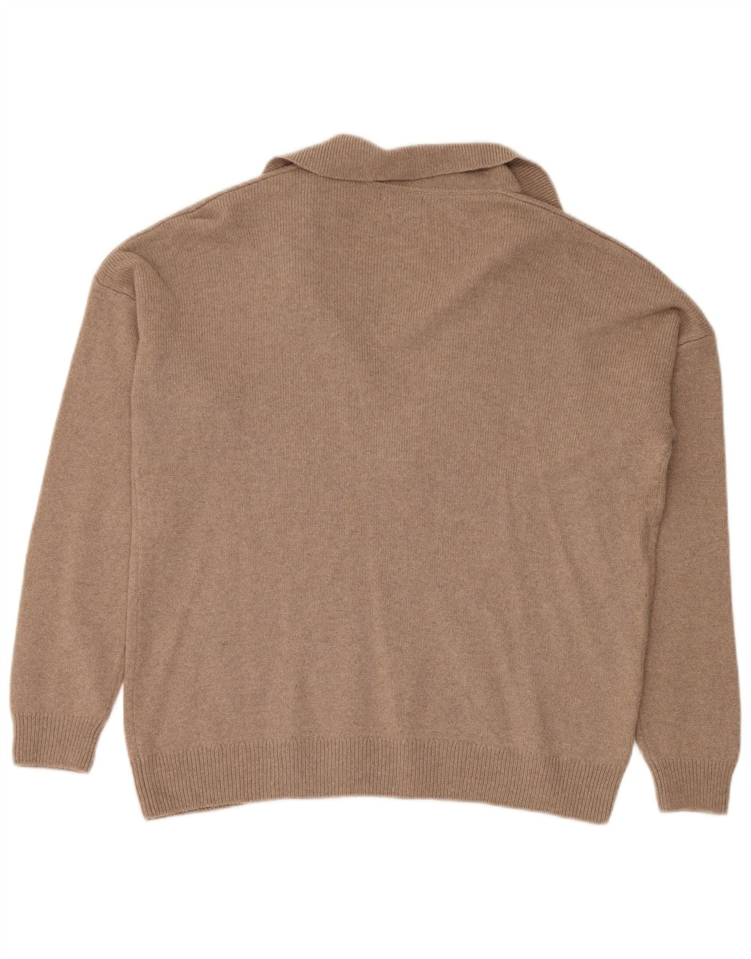 Massimo Dutti Dame Oversized Polo Neck Jumper Sweater UK 14 Medium Brun