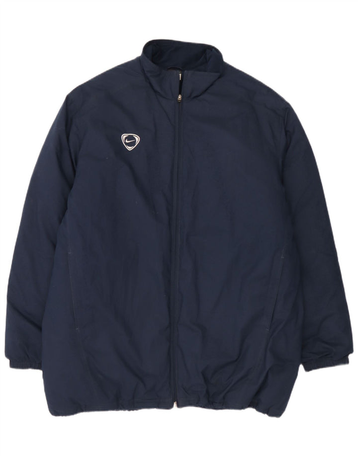 Nike Herre Windbreaker Jacket UK 45/47 XL Navy Blue Polyester