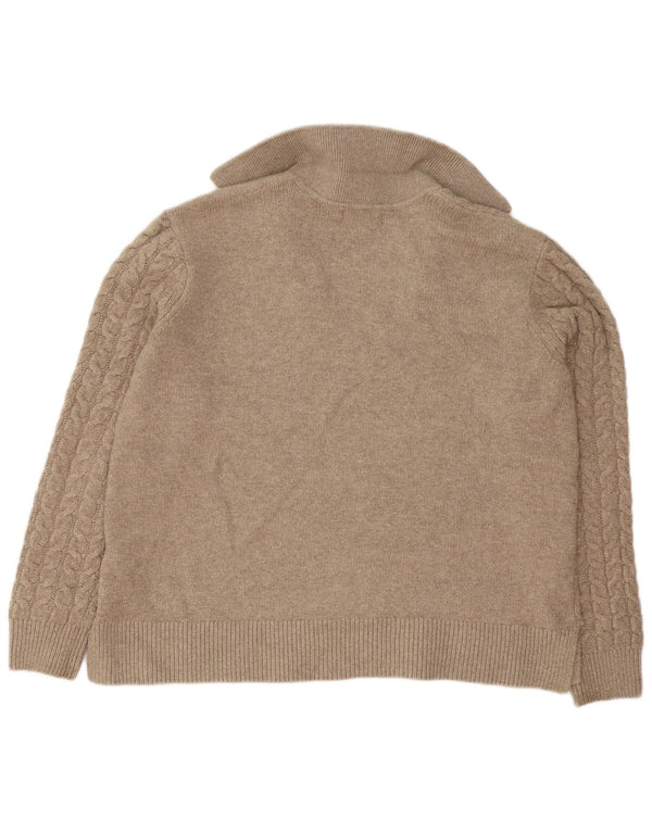 Marks & Spencer Dame Polo Neck Jumper Sweater UK 14 Large Brown Flecked