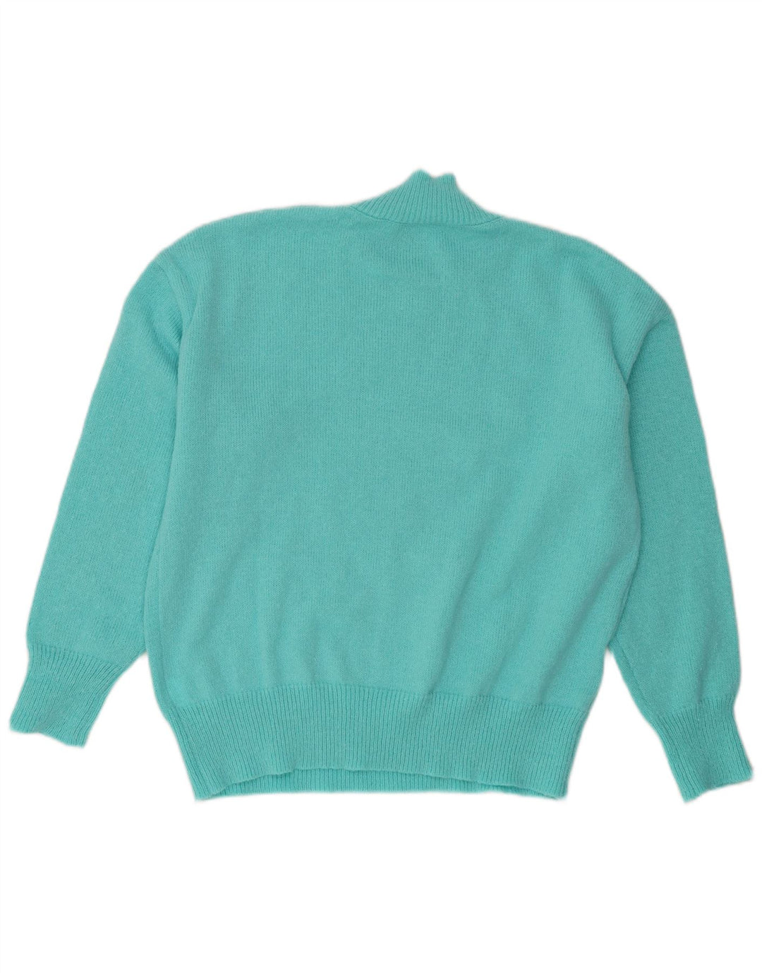 Vintage Dame Oversized Turtle Neck Jumper Sweater UK 14 Medium Turkis
