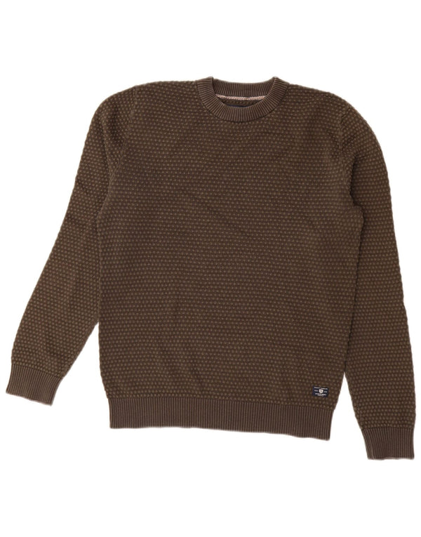 JACK & JONES Herre sweater med rund hals XS Khaki plettet bomuld