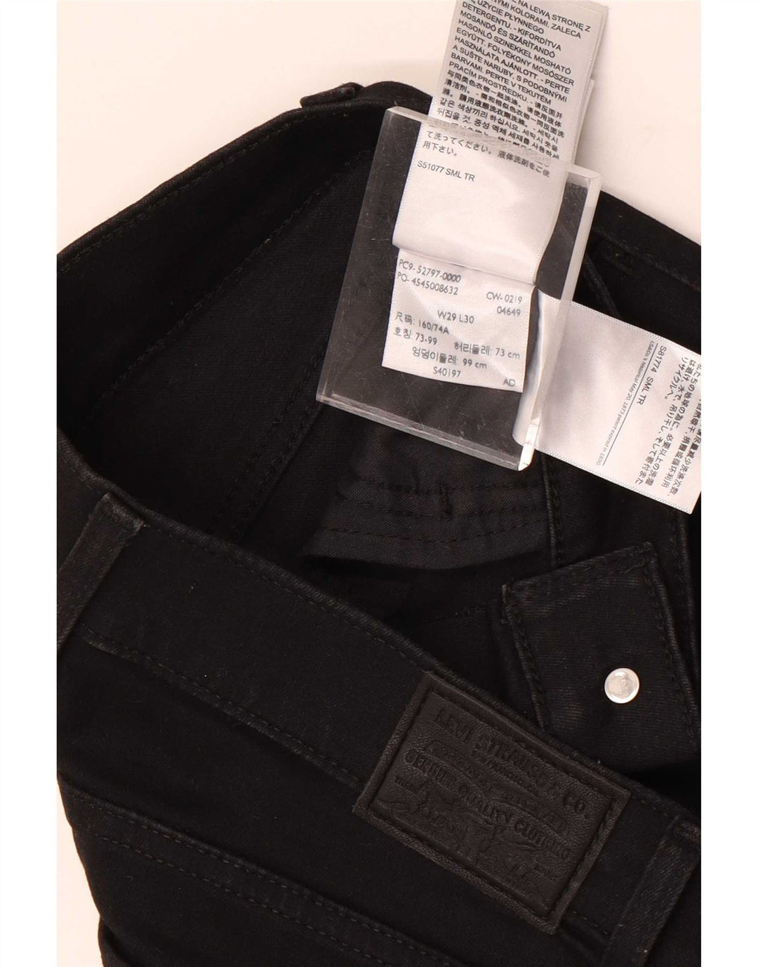 Levi's skinny jeans til kvinder W29 L30 sort bomuld
