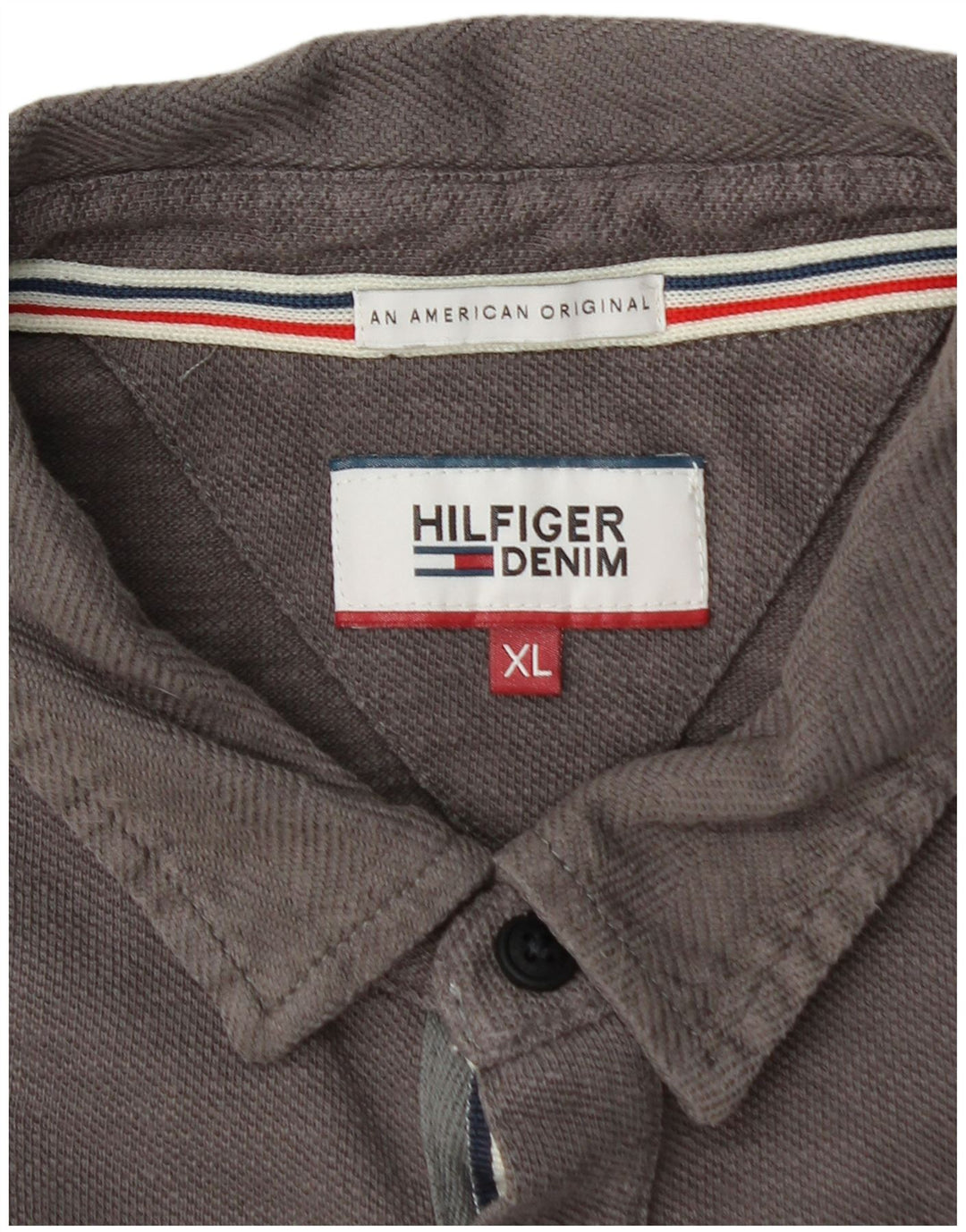 TOMMY HILFIGER Grafisk langærmet poloshirt til mænd XL Grå