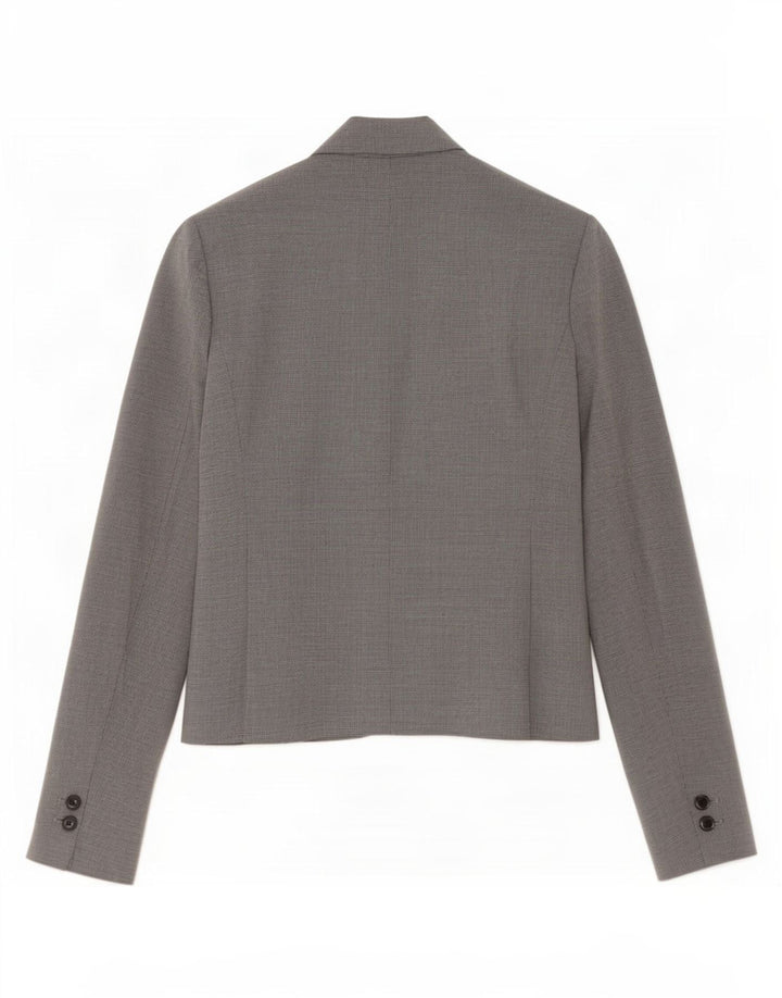 Zara Dame 1-knaps blazerjakke EU 38 Small Grå Houndstooth Polyester