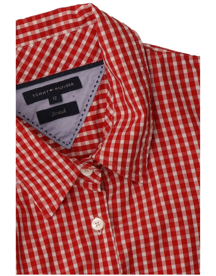 TOMMY HILFIGER Womens Shirt US 12 Large Red Gingham Cotton