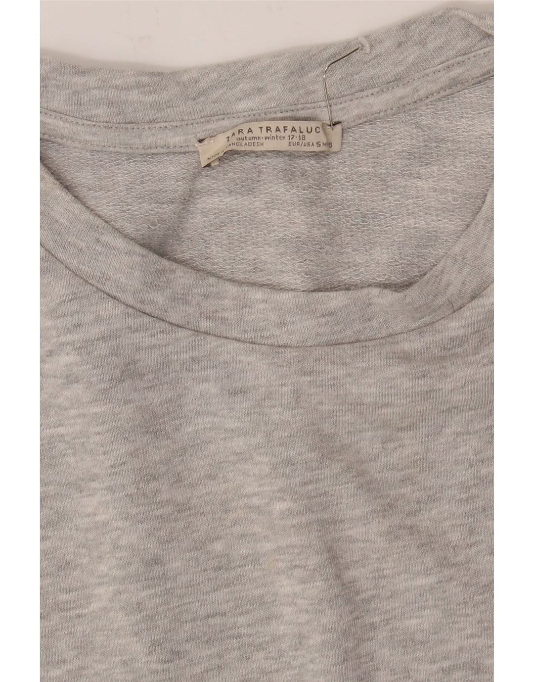 ZARA Womens Oversized Top 3/4 Sleeve UK 10 Small Grey Cotton Vintage Zara and Second-Hand Zara from Messina Hembry 