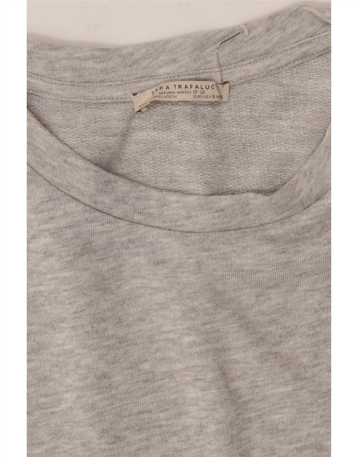 ZARA Womens Oversized Top 3/4 Sleeve UK 10 Small Grey Cotton Vintage Zara and Second-Hand Zara from Messina Hembry 