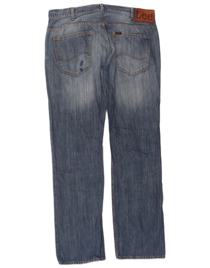 Lee Herre Knox Straight Jeans W38 L34 Blå Bomuld