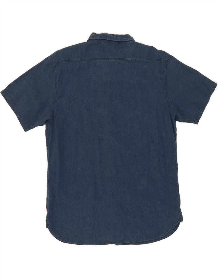 LEVI'S Mens Short Sleeve Shirt XL Navy Blue Cotton Vintage Levi's and Second-Hand Levi's from Messina Hembry 