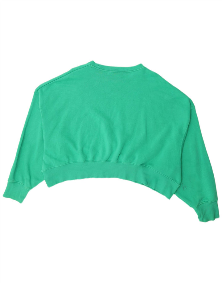 Nike Dame Oversized Graphic Crop Sweatshirt Jumper UK 14 Medium Green