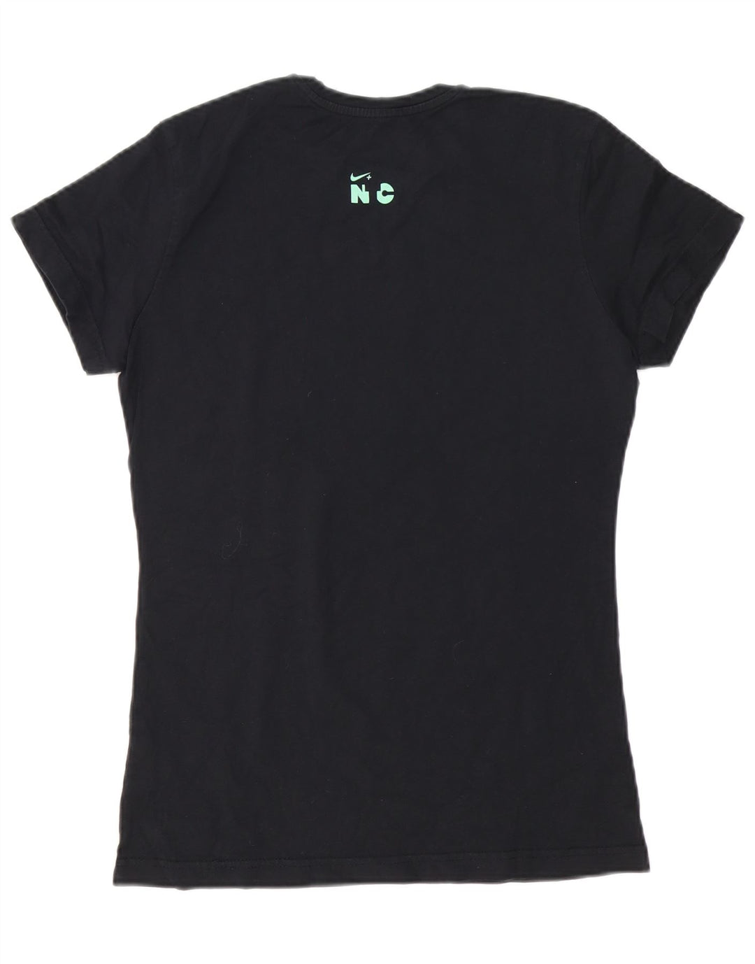 Nike Dame T-Shirt Top UK 12 Medium Sort Bomuld
