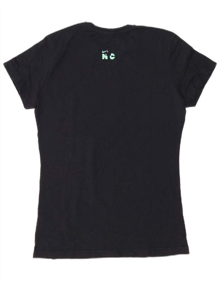 Nike Dame T-Shirt Top UK 12 Medium Sort Bomuld