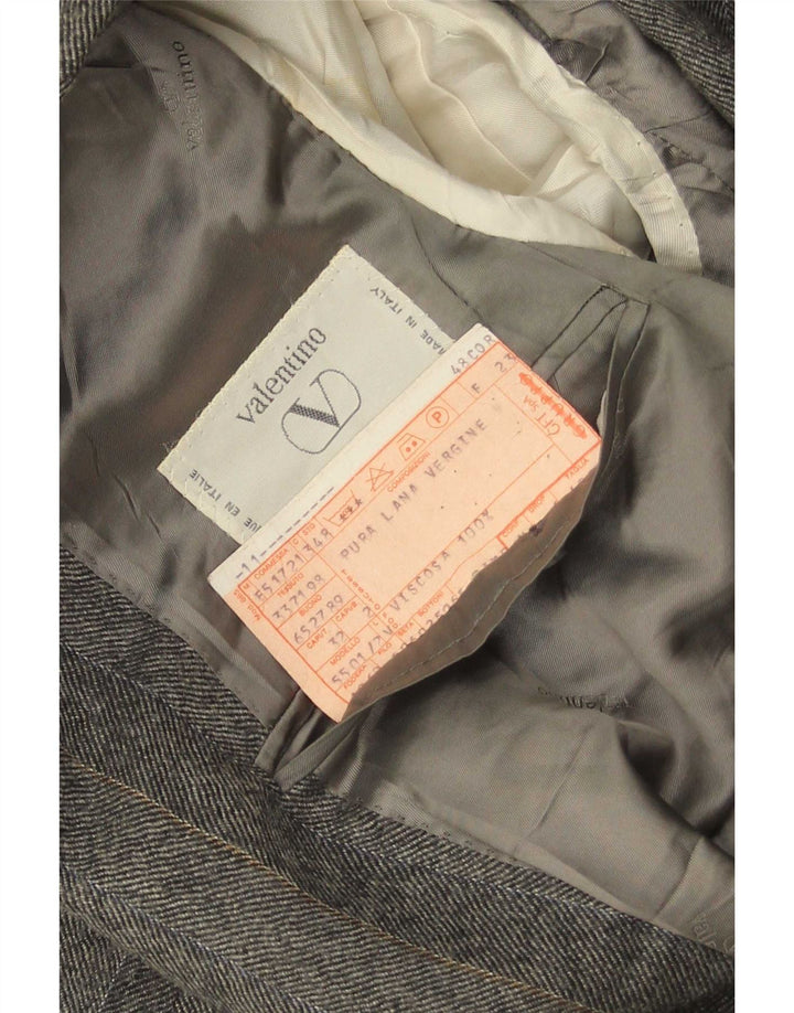 Valentino Herre 2-knaps blazerjakke IT 48 Medium Grå Stribet Virgin Wool