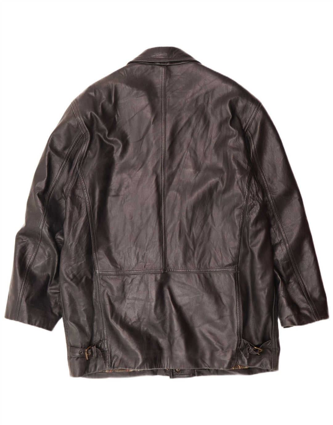 VINTAGE Herre Læderjakke IT 54 2XL Sort Læder