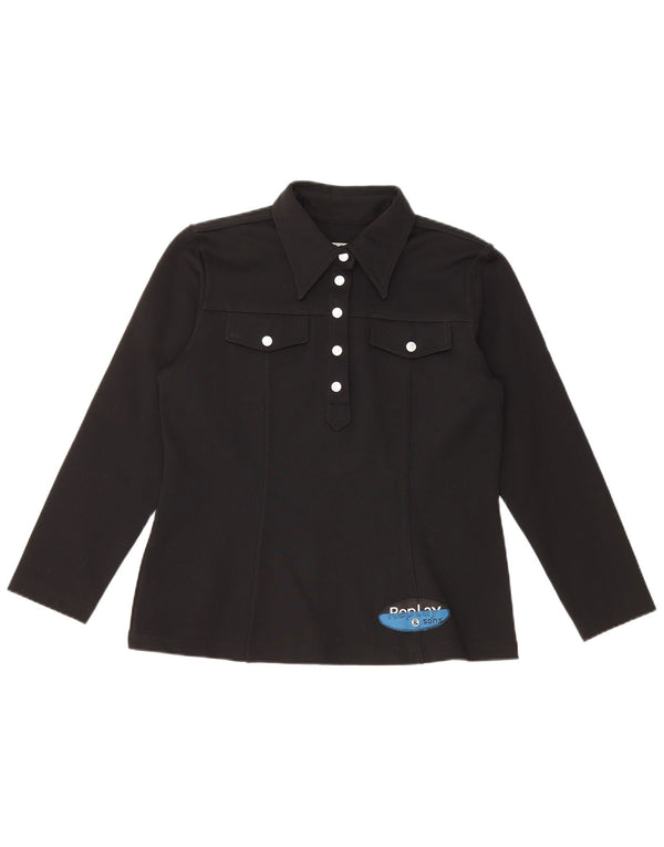 REPLAY AND SONS Girls Pullover Shirt 13-14 Years Black Polyamide