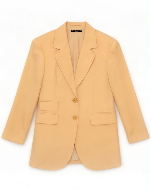 Sisley Dame 2-knaps Blazer Jacket IT 40 Small Beige Ny Uld