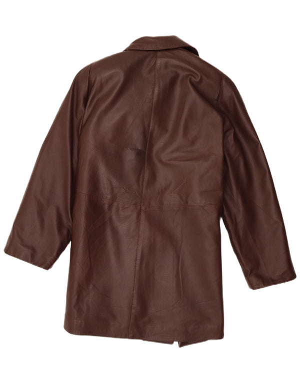 Vintage læderfrakke til kvinder UK 14 Large Brown