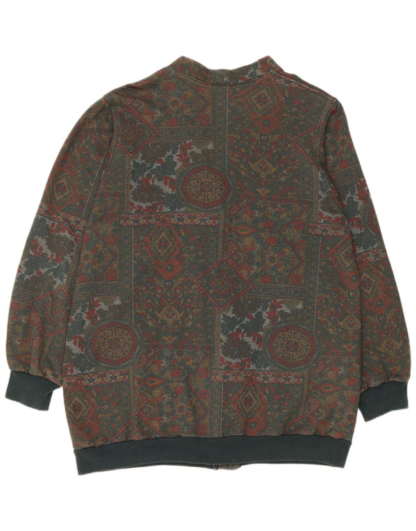 Vintage dame cardigan sweater UK 16 Large Green Paisley