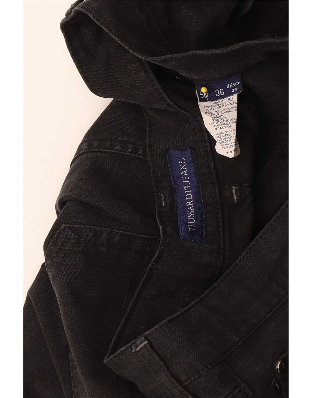 Trussardi herre cropped jeans W36 L26 sort bomuld