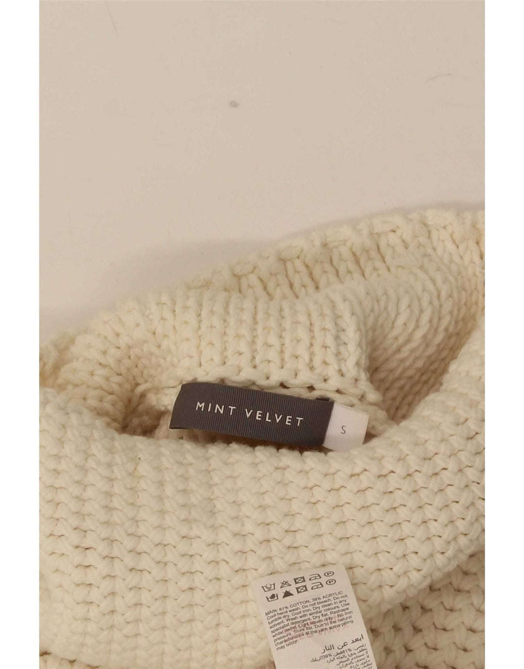 MINT VELVET Dame Turtle Neck sweater UK 10 Small Off White