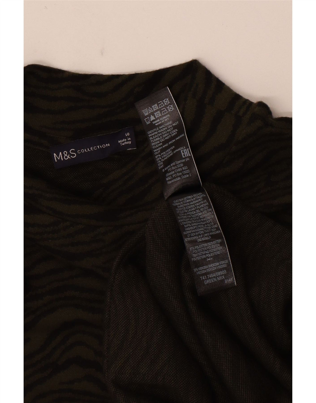 Marks & Spencer Womens Shift Dress UK 10 Small Khaki Animal Print