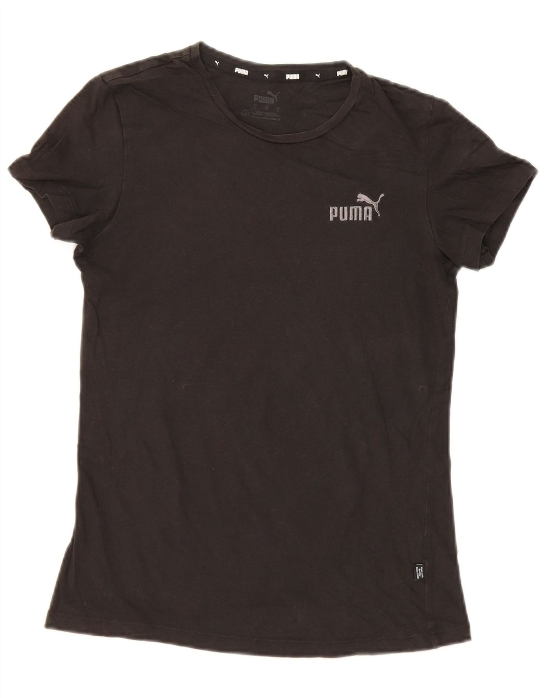 Puma T-Shirt Top UK 10 Lille Sort