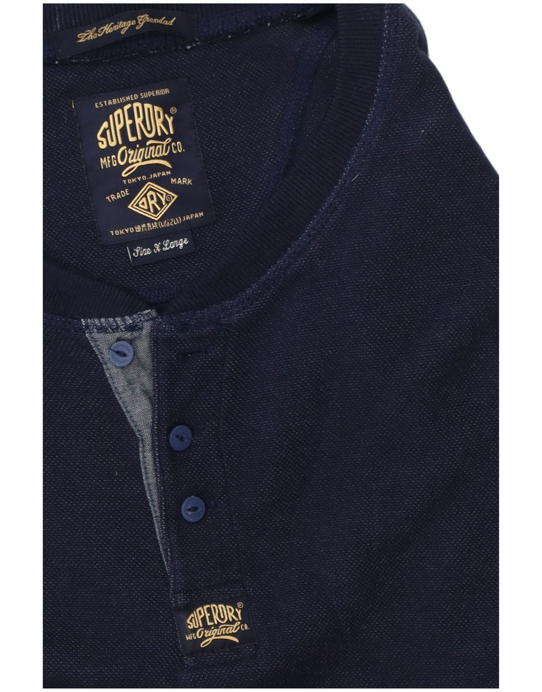 Superdry Herre Top Langærmet XL Marineblå