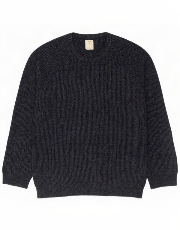 Marks & Spencer Herre sweater med rund hals XL Marineblå Flecked Acryl