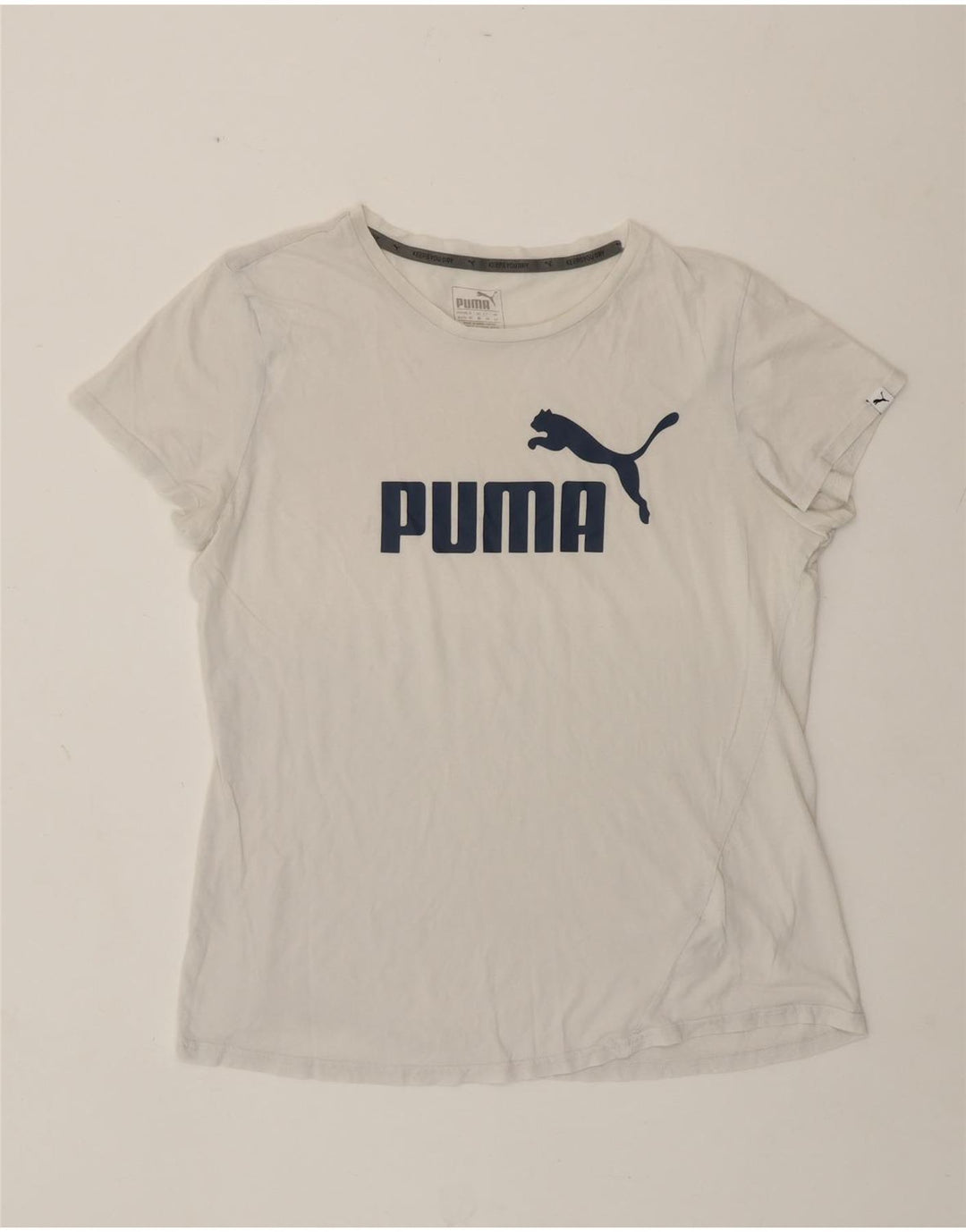 Puma Grafisk T-Shirt Top UK 16 Stor hvid bomuld