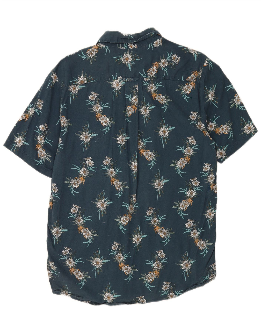 Volcom Herre Kortærmet Klassisk Fit skjorte Medium Blue Floral Bomuld