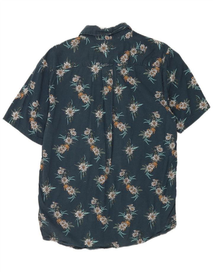 Volcom Herre Kortærmet Klassisk Fit skjorte Medium Blue Floral Bomuld