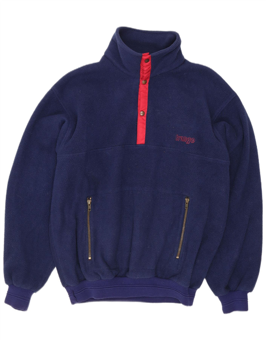Malden Herre Button Neck Fleece Jumper Stor Blå