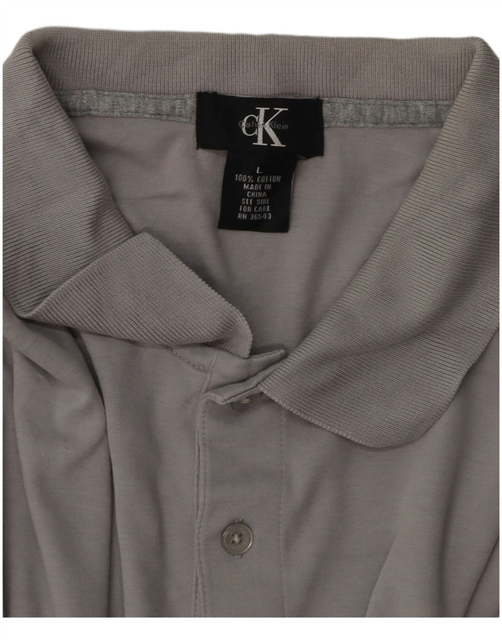 CALVIN KLEIN Herre poloshirt Stor grå bomuld