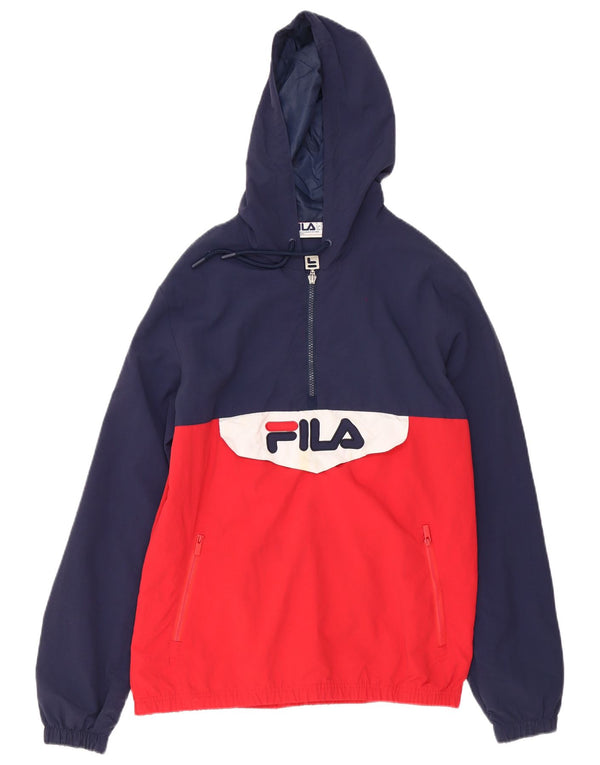 Fila Herre grafisk hættetræningsdragt Topjakke Small Navy Blue Colourblock