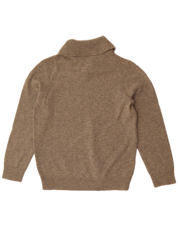 Eddie Bauer Herre Shawl Neck Jumper Sweater XL Khaki Flecked Lammeuld