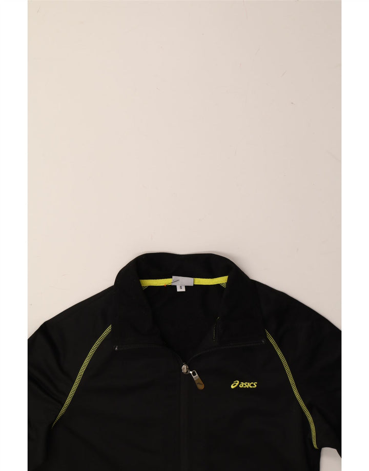 ASICS Womens Tracksuit Top Jacket UK 10 Small Black Polyester Vintage Asics and Second-Hand Asics from Messina Hembry 