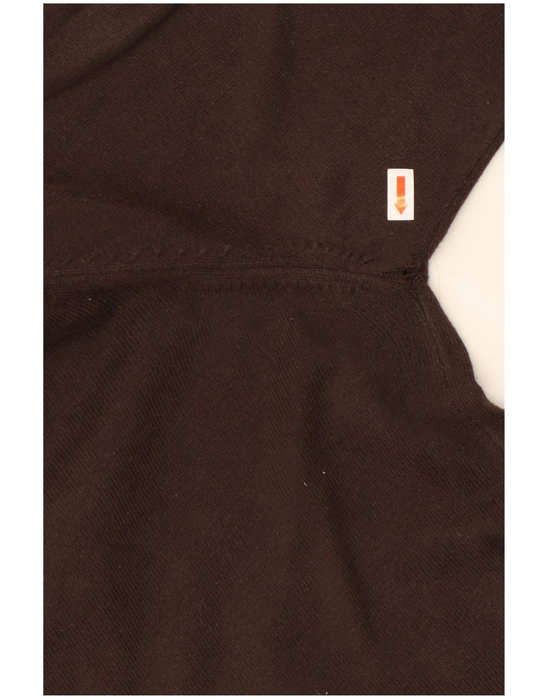 DIESEL Dame Button Neck Jumper Sweater UK 14 Medium Brown Bomuld