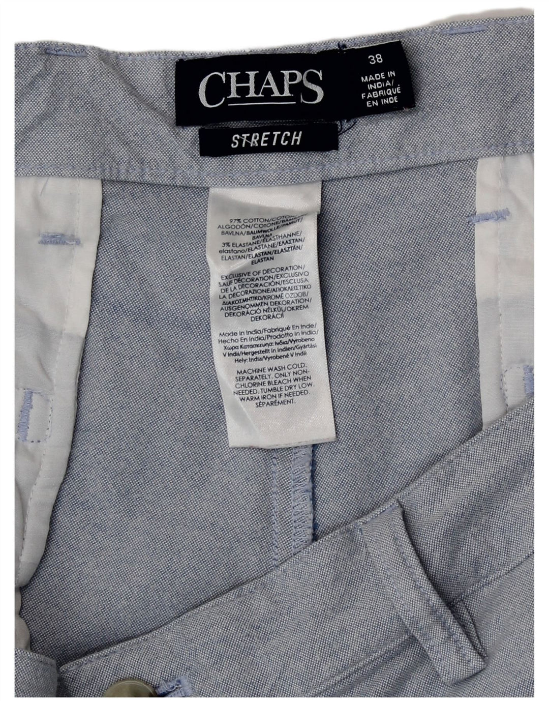 Chaps Herre Chino Shorts W38 XL Blå Bomuld