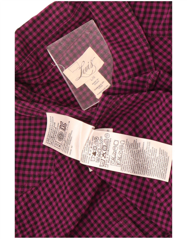 Levi's Dameskjorte UK 16 Large Purple Gingham Cotton