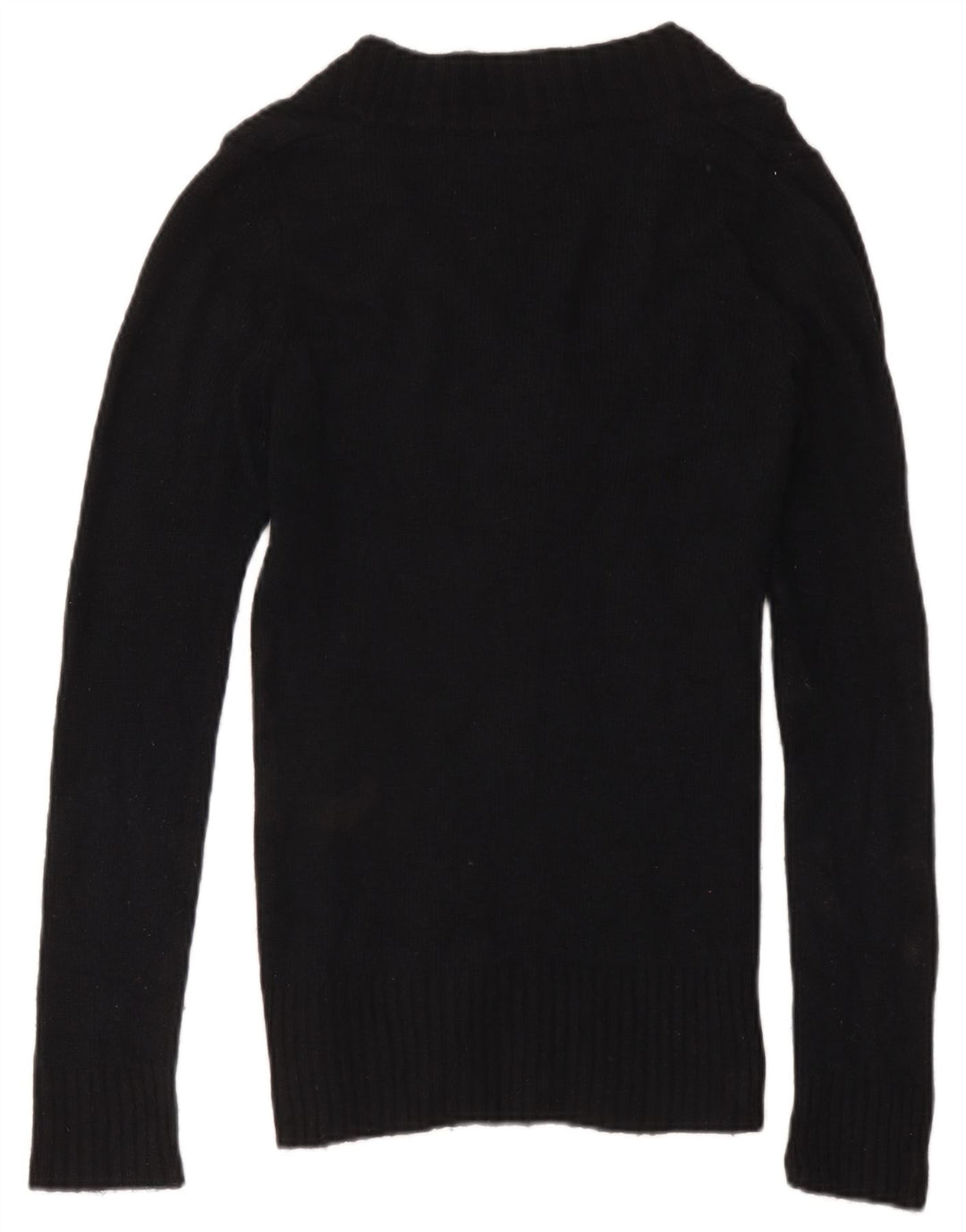 Zara Dame V-hals sweater UK 12 Medium Sort Nylon