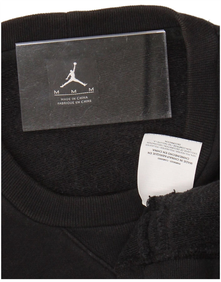 JORDAN Mens Graphic Sweatshirt Jumper Medium Black Polyester