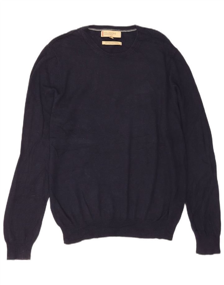 Marks & Spencer Herre sweater med rund hals, medium marineblå bomuld