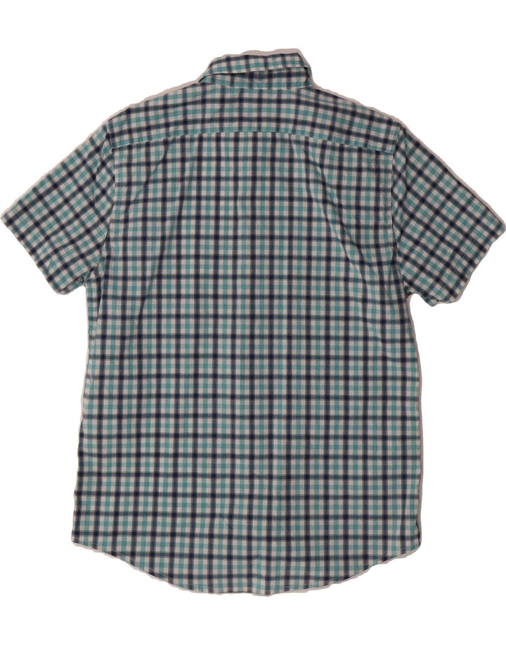 DOCKERS Mens Short Sleeve Shirt Small Blue Check Cotton Vintage Dockers and Second-Hand Dockers from Messina Hembry 