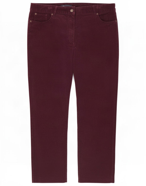 Marks & Spencer Dame Crop Corduroy Bukser UK 16 Large W36 L25 Maroon