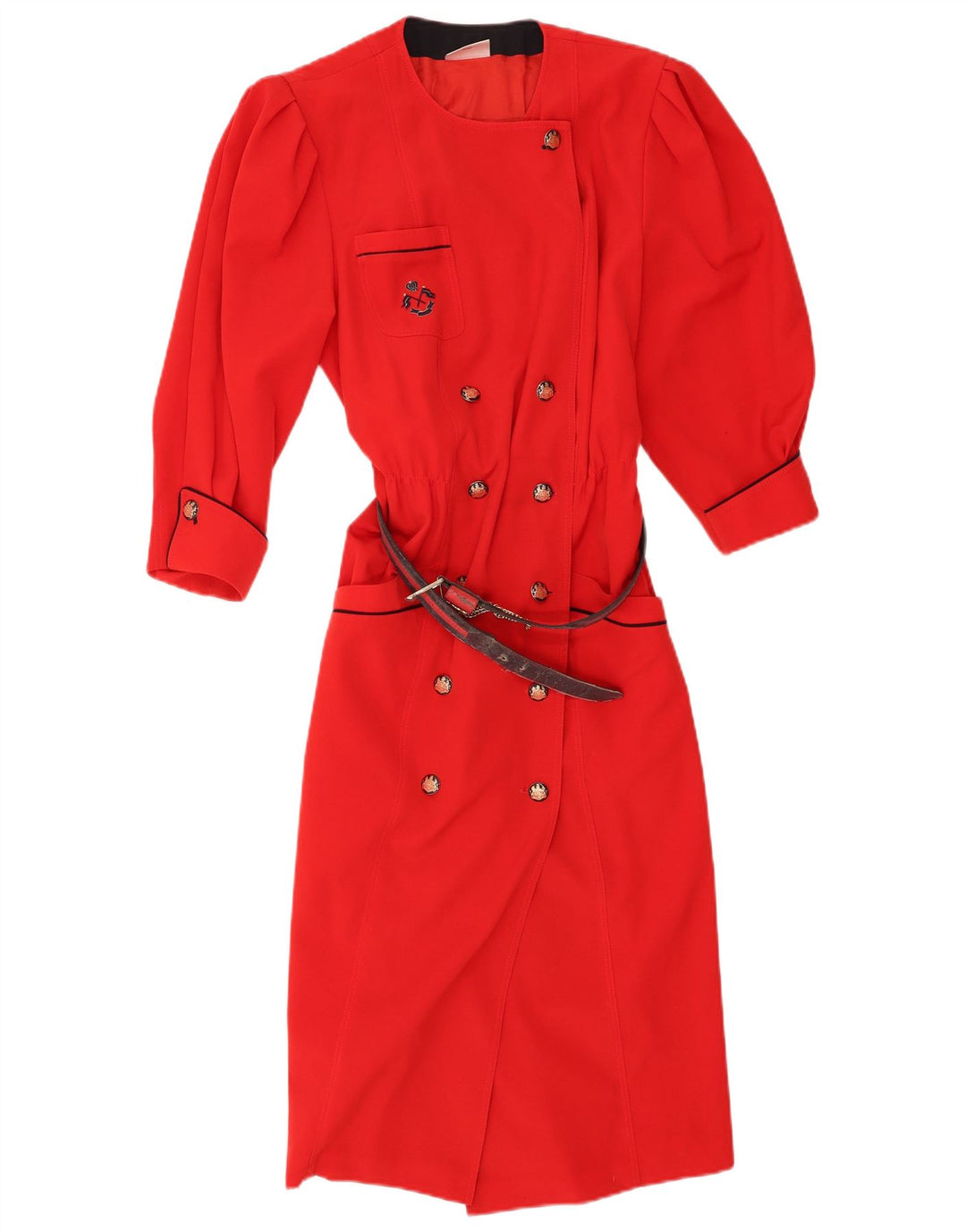BASLER Womens Double Breasted 3/4 Sleeve Maxi Dress UK 14 Medium Red