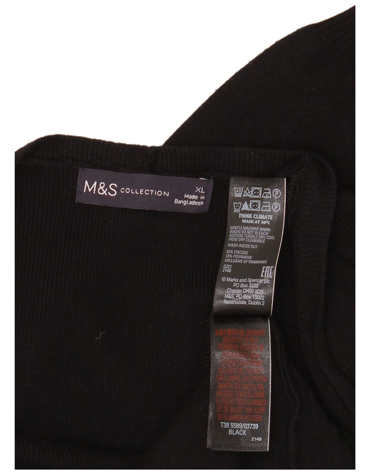 Marks & Spencer Dame Longline Oversized Cardigan Sweater UK 18 XL Sort