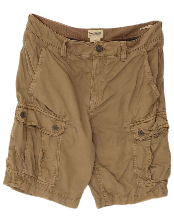 TIMBERLAND Herre Classic Fit Cargo Shorts W31 Medium Khaki Bomuld