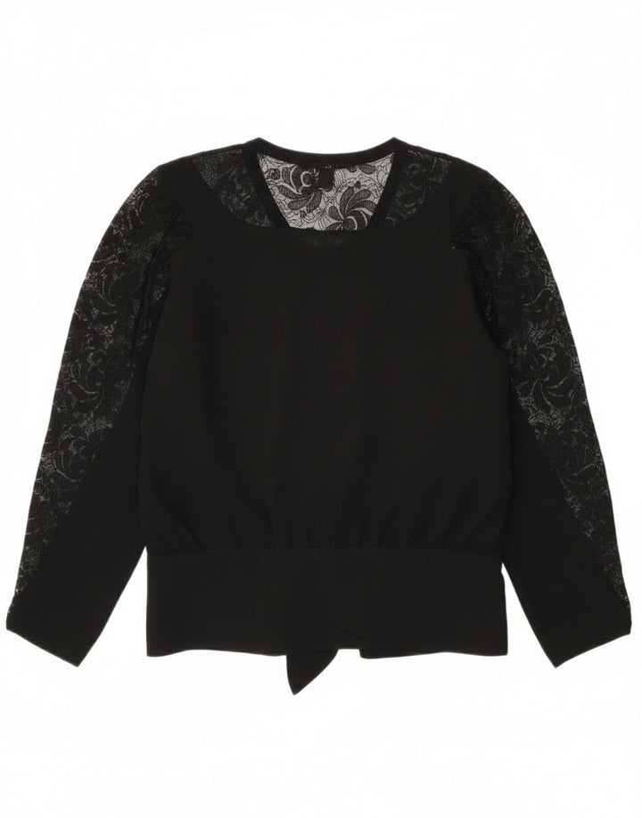 Superior Dame Langærmet Bluse Top EU 40 Medium Sort Viscose